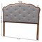Baxton Studio Leandra Classic and Traditional Grey Fabric and Walnut Brown Finished Wood Queen Size Headboard 237-12646-ZORO - alternate 8